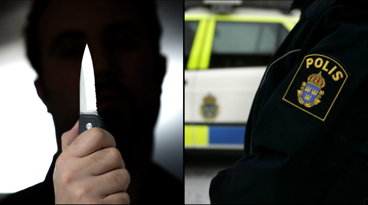Rånarens kniv skrämde inte den 48-årige mannen.